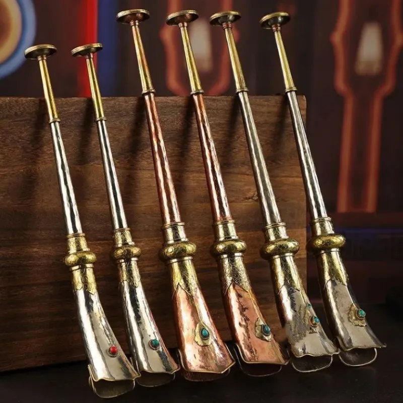 tromba-tibetana-artigianale-rossa-e-bianca-in-rame-retrattile-pieghevole-strumento-musicale-per-adulti