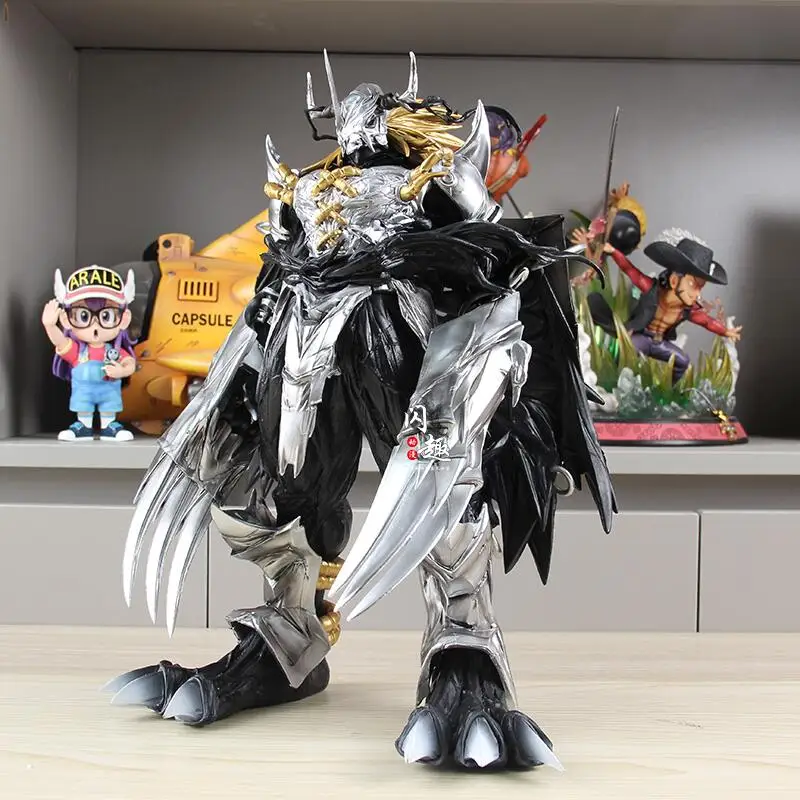 37cm Digimon Figure Greymon Figure With Light Black War Greymon Figure Statue Doll Model Collection Decoration Toy Birthday Gift