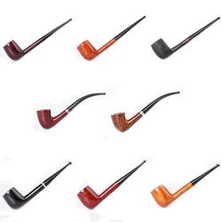 MUXIANG handmade briar tobacco pipe rainbow color pipe straight handle billiard pipe beginner pipe vulcanized rubber pipe mouth