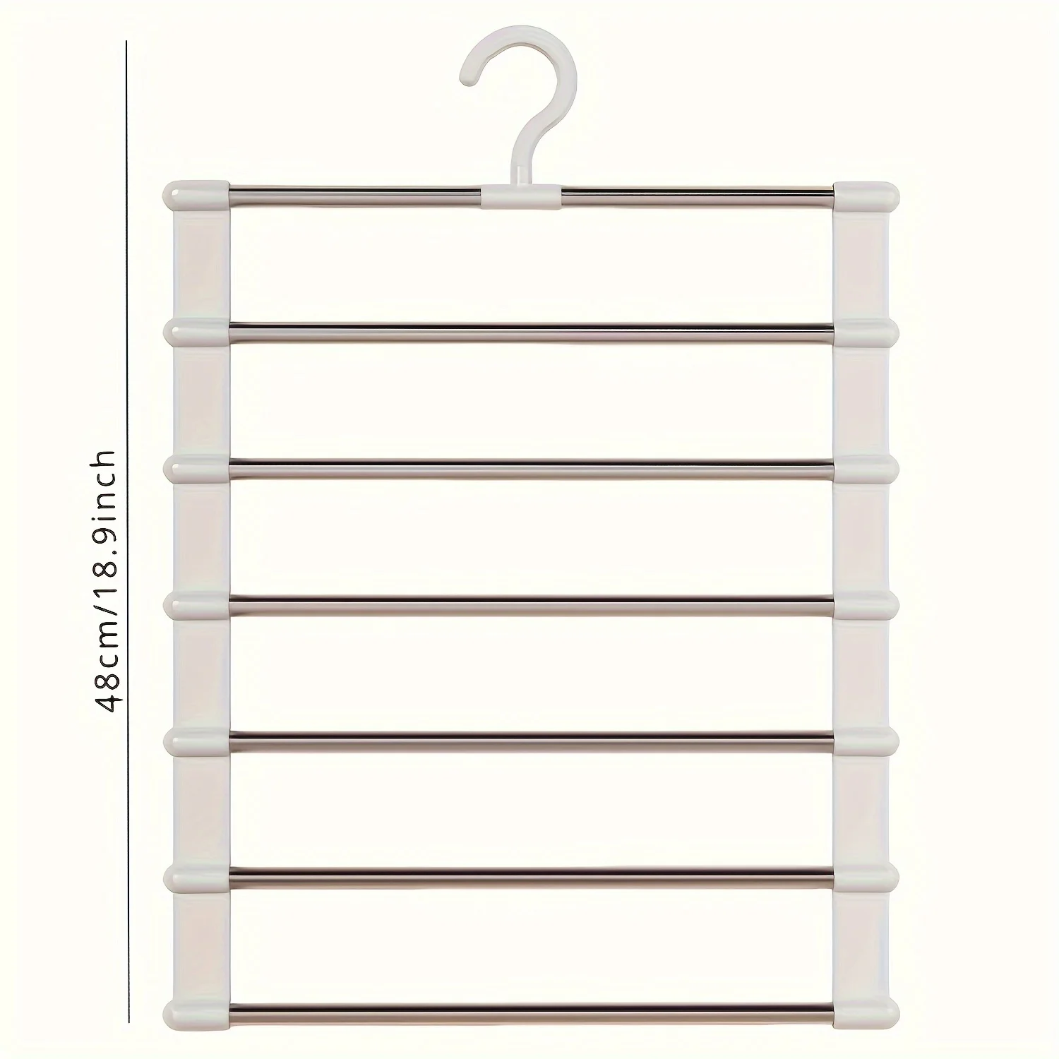 قطعة واحدة من شماعات السراويل القابلة للطي لتوفير المساحة من الفولاذ المقاوم للصدأ للجينز والساق والسراويل الضيقة - منظم الخزانة