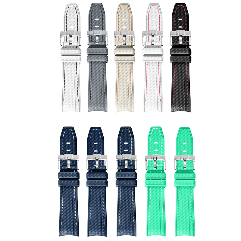 Silicone Strap for Swatch X Omega Moonswatch Woven Texture 20mm Men Women Waterproof Diving Replace Watch Band for Speedmaster