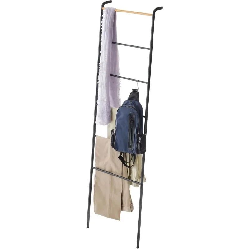 Home Leaning Ladder Rack, Space Saving Steel One Size Black