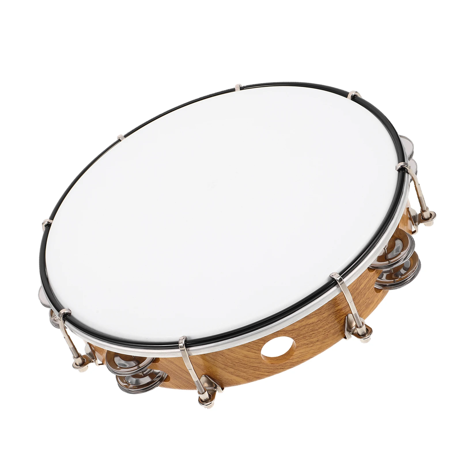 

10 Inch Color Tambourine Handheld Drum Adjustable Tuner Portable Professional Percussion Instrument for Music