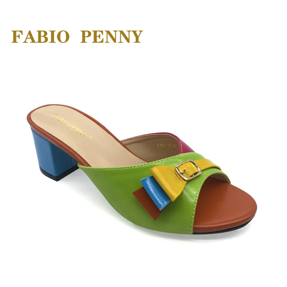 FABIO PENNY summer Italian-style evening dress party with mid-heeled slippers