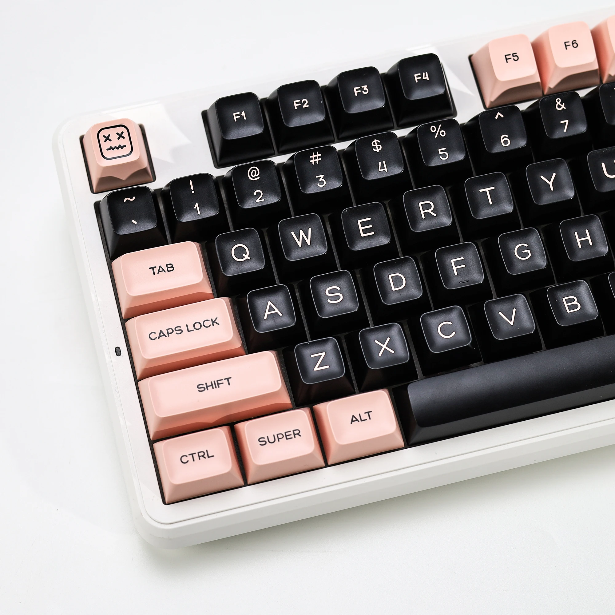 KBDiy 142 Keys/Set GMK Olivia Keycaps PBT Black and Pink Keycap SA Profile Custom for Mechanical Keyboard Key Caps Double Shot