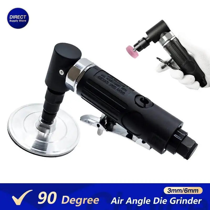 Utensile rotante pneumatico ad alta velocità per smerigliatrice angolare ad aria da 90 gradi con 3 dischi per lucidatura dei metalli per la molatura della vernice in acciaio per incisione