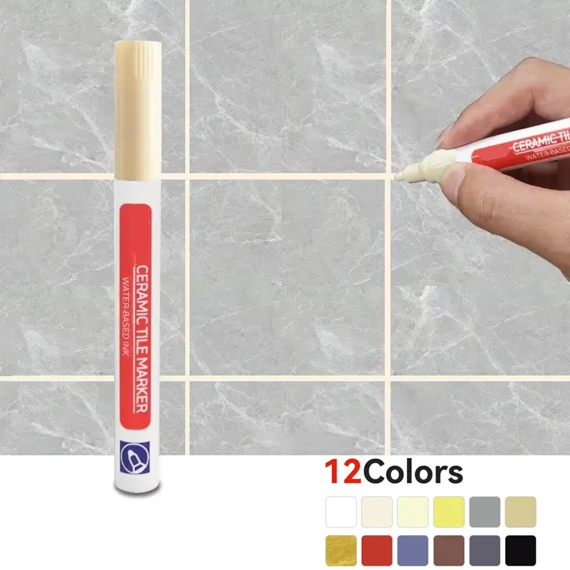 2pcs/Set 12colors Waterproof Tile Marker Grout Pen Wall Seam Pen For Tiles Floor Bathroom Decontamination Seam Repair Tools