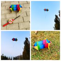 free shipping PE kite flying toys for children kites 3d kites revolve kites string line fishing rod line flying eagles fly toy