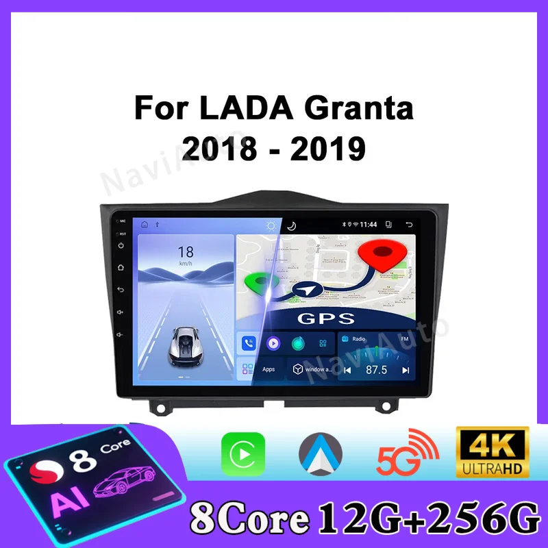 For LADA Granta Cross 2018 2019 Car Radio Android Automotive Multimedia Player GPS Navigation Carplay Touch Screen Auto Stereo