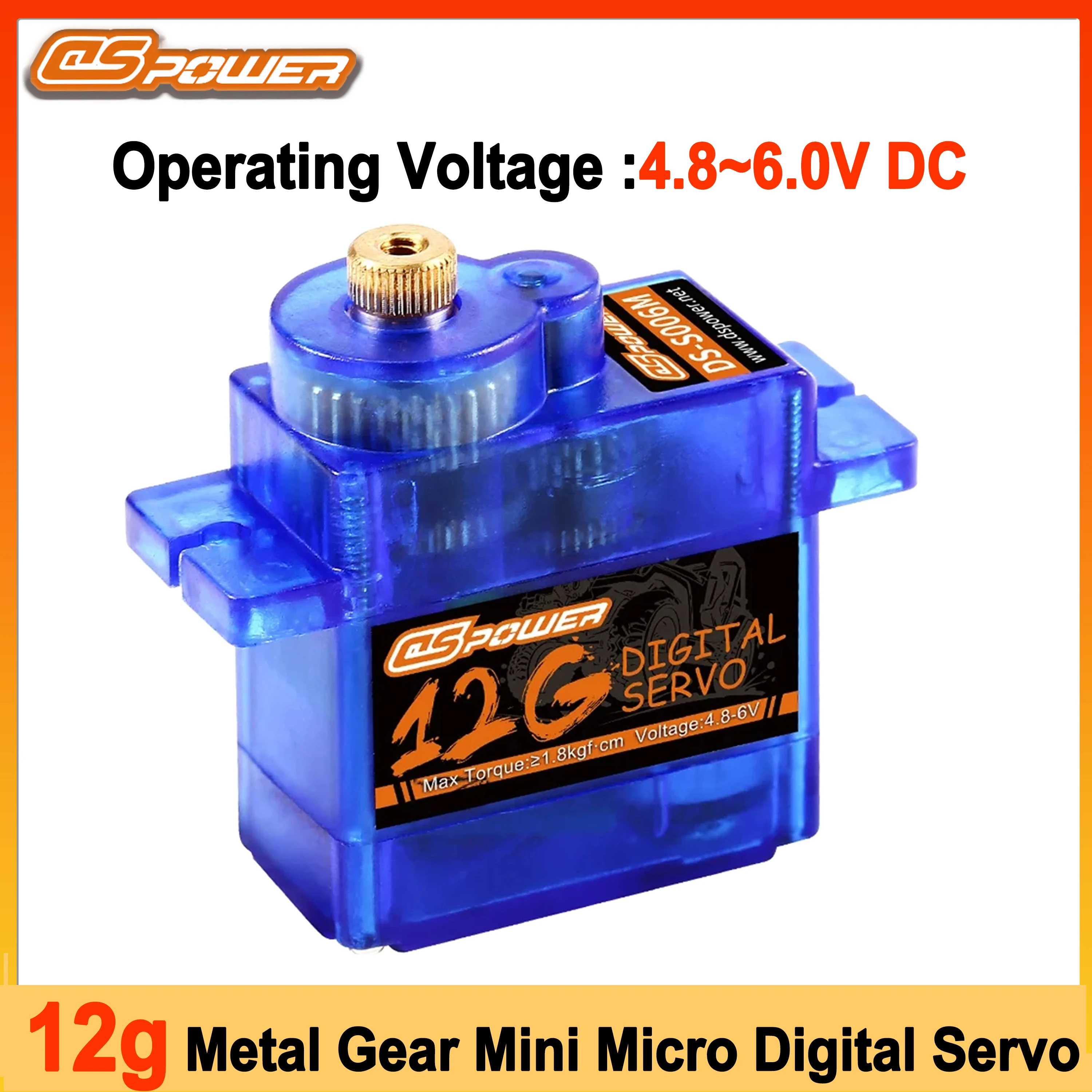 Dspower 12g micro mini servo digital engrenagem de metal para carro rc rastreador helicóptero avião robô wltoys scx24 modelo axial peças de brinquedo