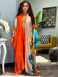 Vestido bohemio informal para mujer, caftán, Kimonos, cárdigan de manga larga con estampado de Sukienka para playa y Fiesta, Vestidos sueltos