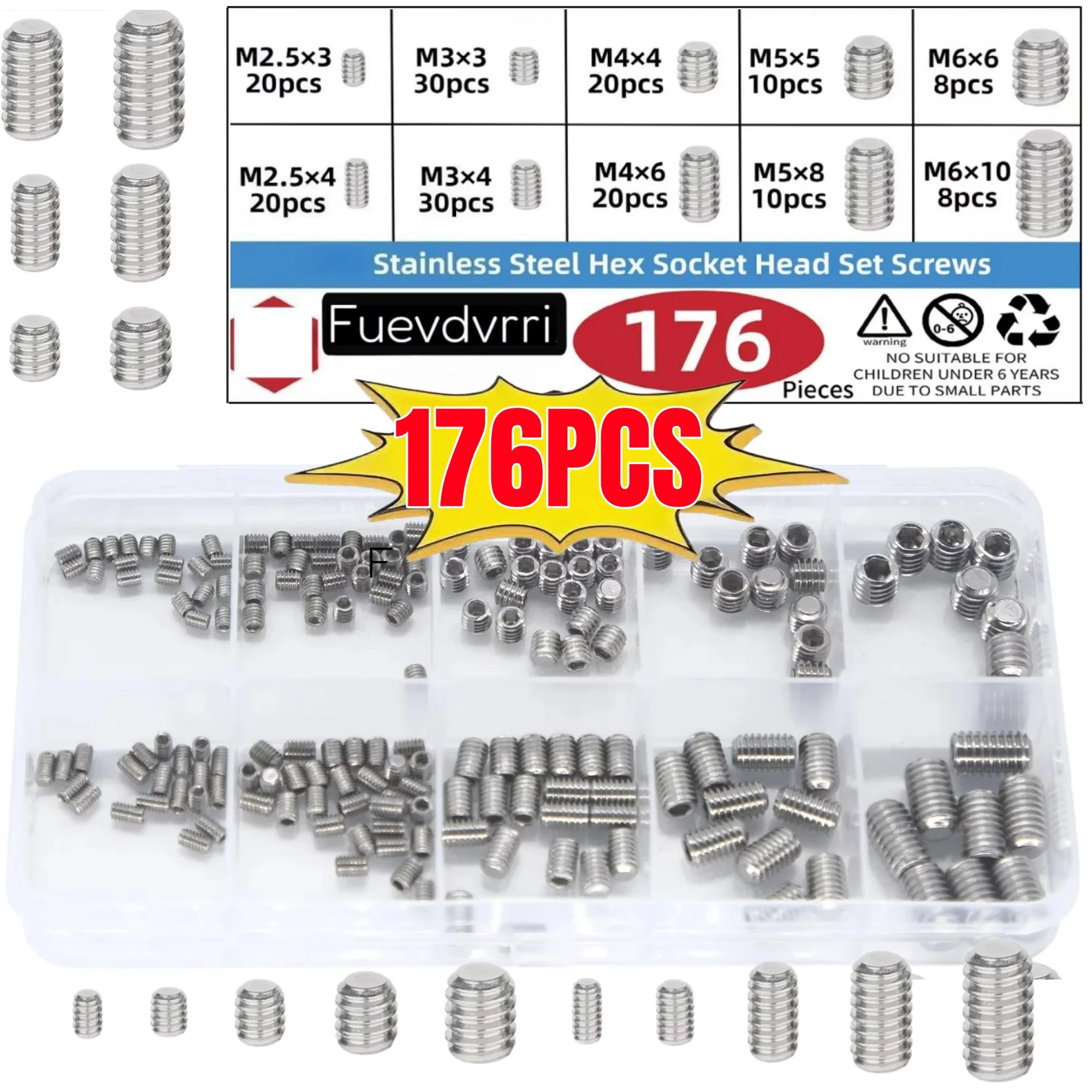 176Pcs M2.5, M3, M4…