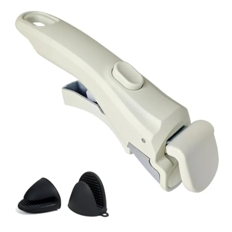 

Removable Pot Handle Cream White Detachable Pan Handles versal Pan Handle Replacement Handles for Pots and Pans with 2 PCS Sili