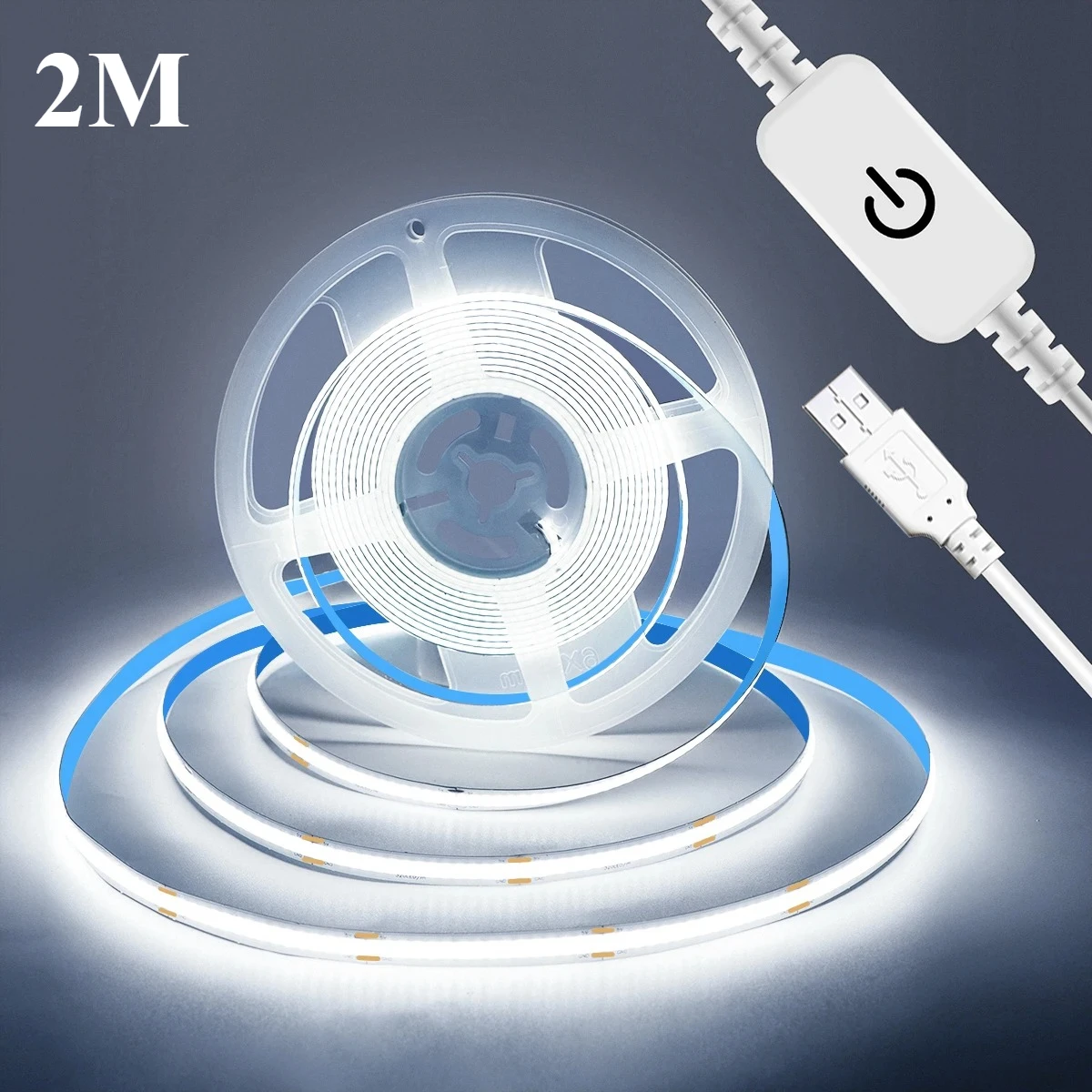 USB 5V LED Strip Licht COB Touch Dimmer Controle Lamp Hoge Dichtheid RA90 Flexibele Tape Verlichting 320 Leds/m Voor Thuis Kast Decor