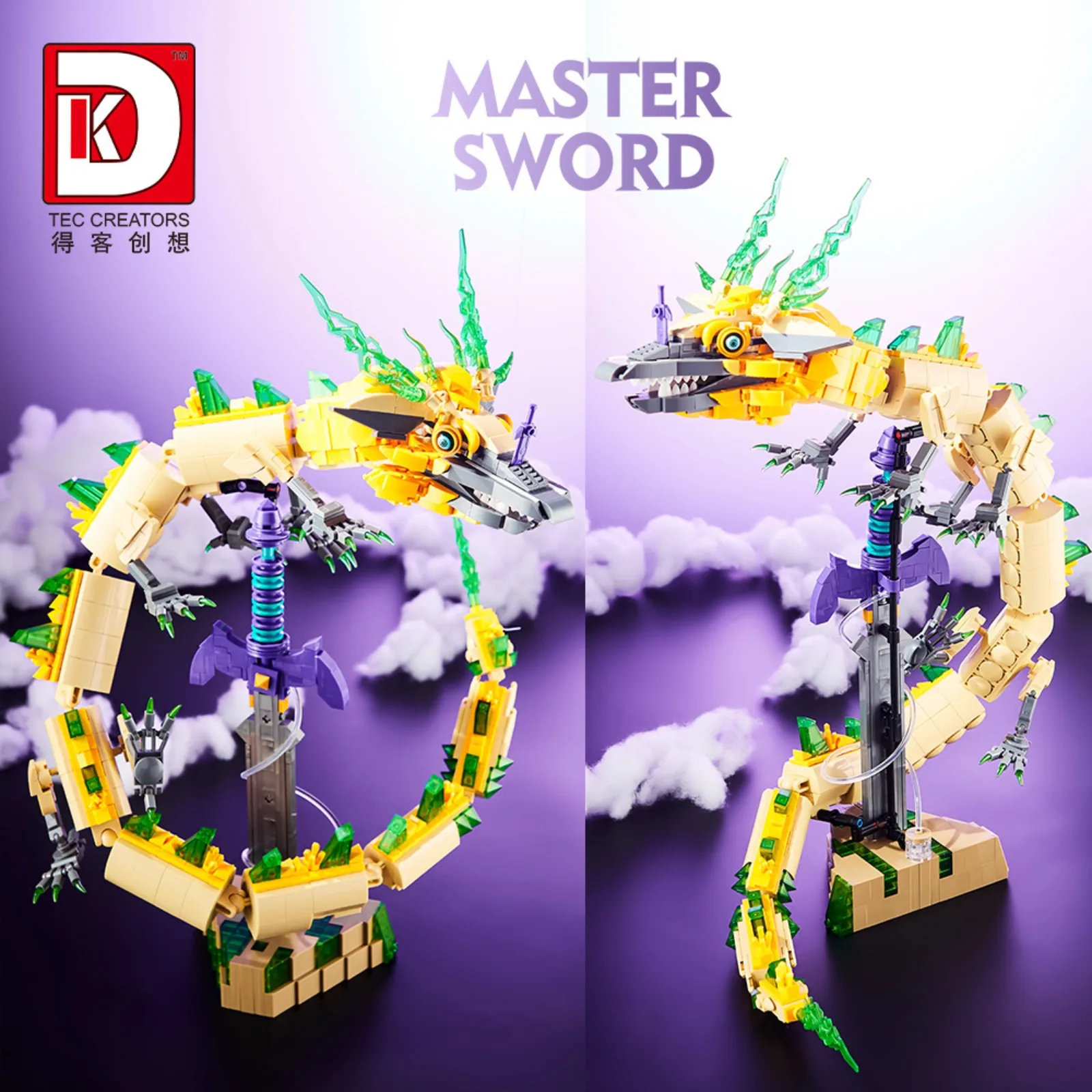 Deke 7034 Light Master Sword White Dragon's Tear Building Blocks Set compatibile con le principali marche Mattoni Giocattoli Accessorio Regalo per bambini