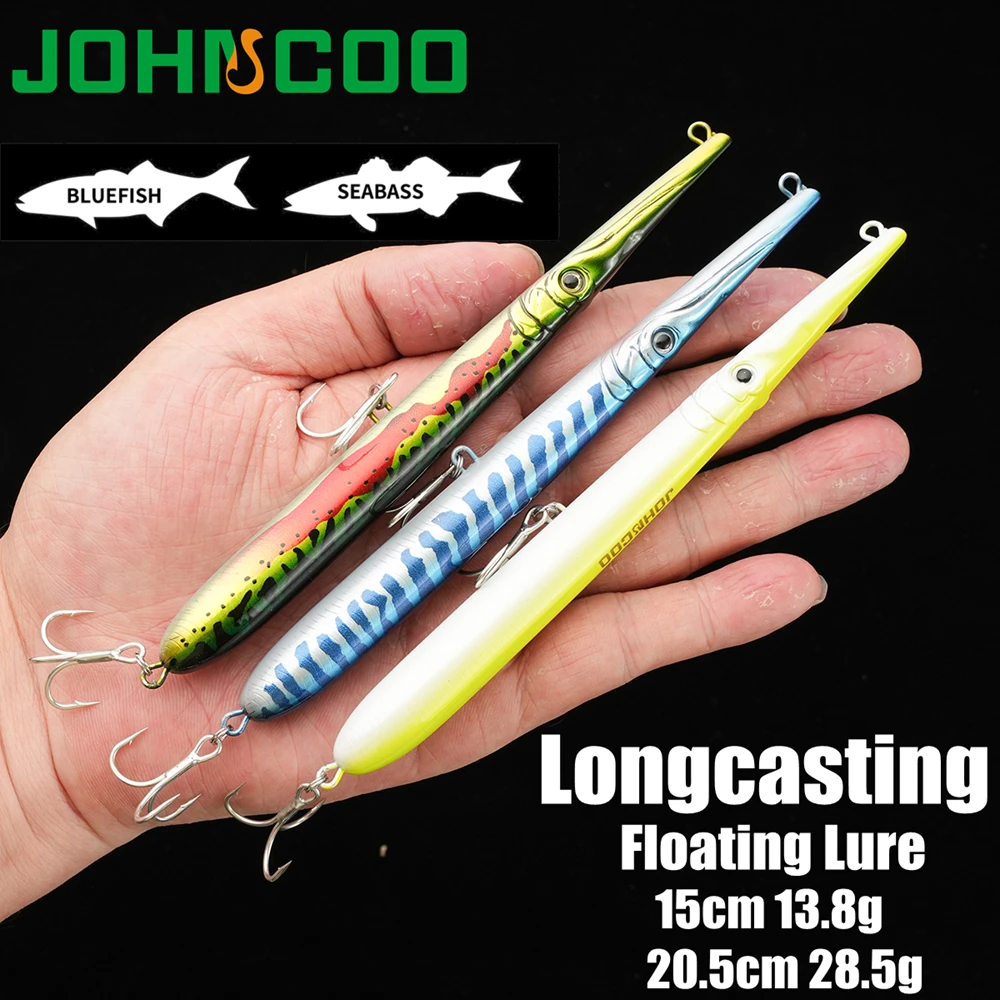 Schwimmender Nadelköder 15cm 20,5cm Weitwurfköder Pencil Stickbait für Wolfsbarsch-Angeln Angelzubehör