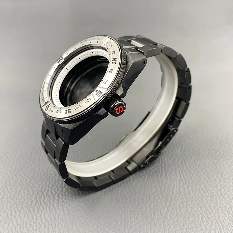 45mm Mod SRPF Samurai Series Watch Case and 22mm Bracelet Sets for 28.5mm Dial Fits NH34 NH35 NH36 Movement Customizable
