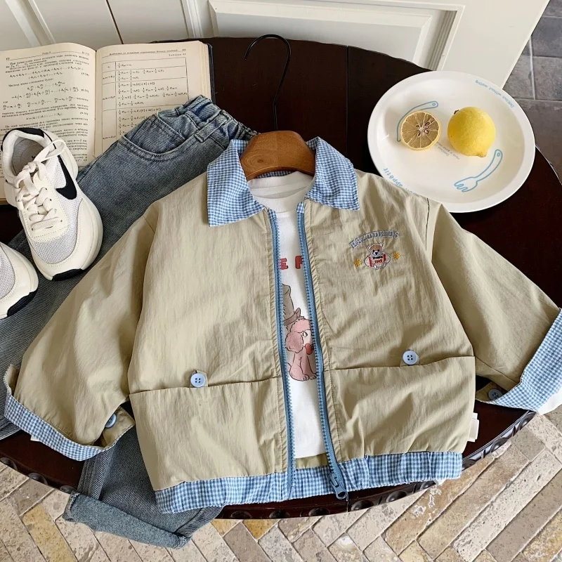 Cappotto da ragazzo Cappotto Giacca Frangivento 2025 Carino Primavera Autunno Cotone Capispalla antivento per adolescenti Taglie forti Abbigliamento per bambini