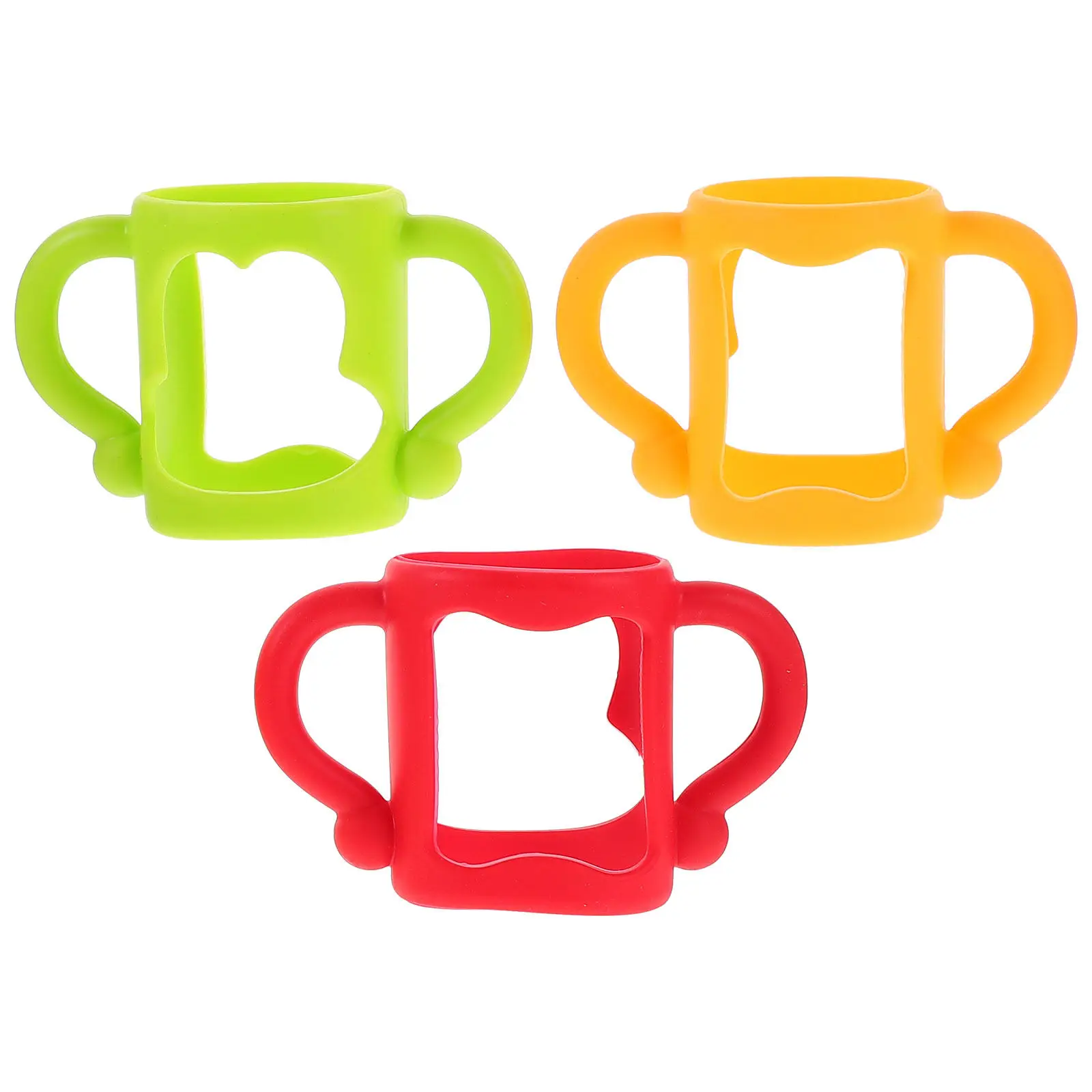 

3 pcs Handle Silicone Milk Bottle Handles Detachable Easy Clean For Infant Feeding Bottle Holder Use