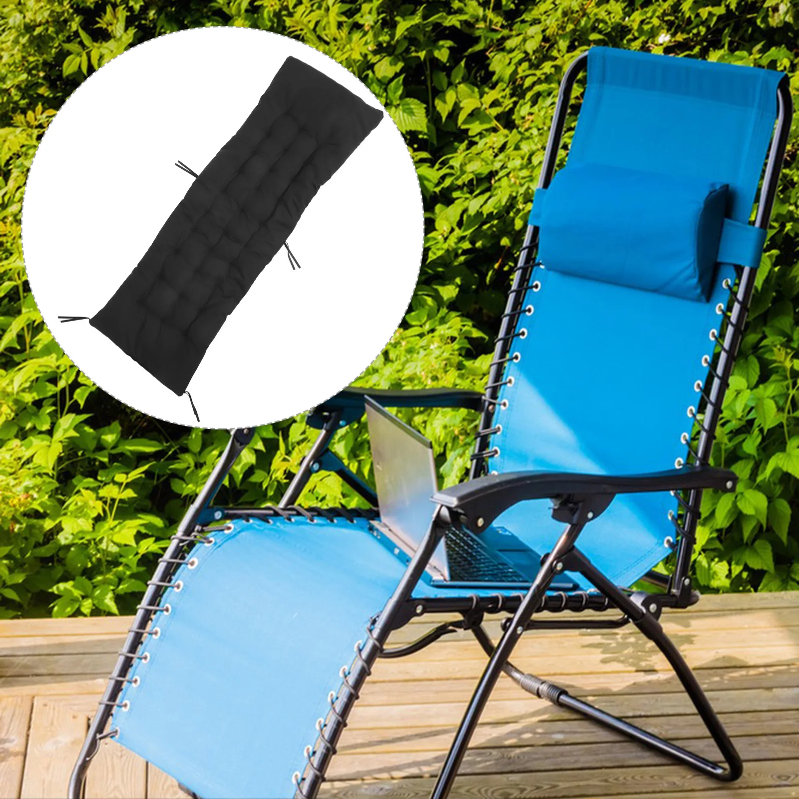 

Outdoor Thick Bench Cushion Dark Gray Lounge Chair Cushion Seat Pad with Backrest for Porch Garden