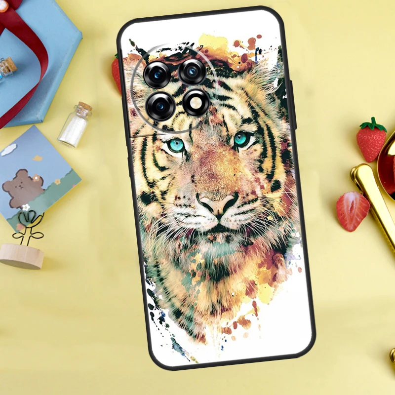 حافظة فنية على شكل نمر حيواني لهاتف OnePlus 13T 13R 12 12R 15 13 11 10 10T 8T Nord 5 CE 2 3 4 Lite Nord N20 N30