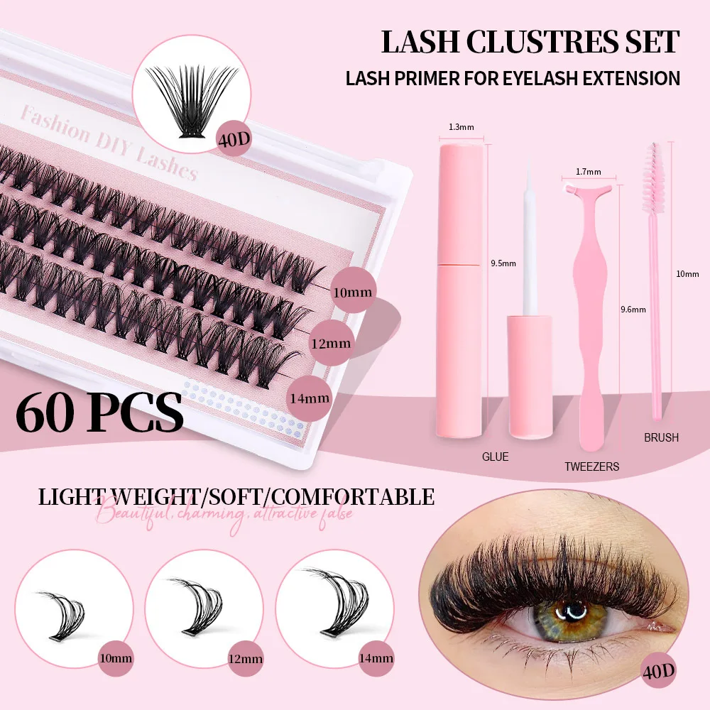 1box/60 bundles 30/40D fake eyelashes imitation mink Individual Eyelash Natural Thick lashes Eyelash Extensions for make up