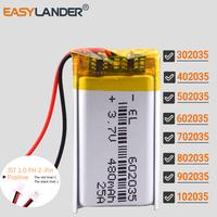 3.7V 250mAh 402035 Lithium Polymer Rechargeable Battery  JST 1.0mm-2pin  302035 502035 602035 702035 802035 902035 102035