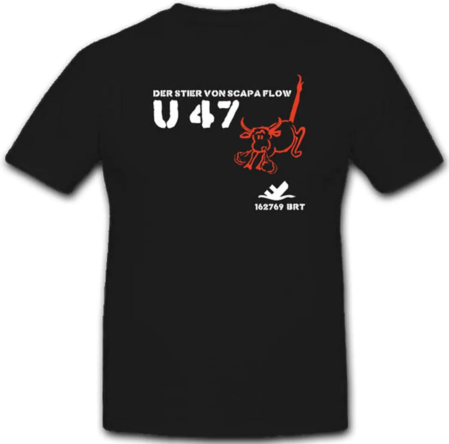 Naval U-Boot U-47 Submarine Insignia Emblem T-Shirt 100% Cotton O-Neck Short Sleeve Summer Casual Mens T-shirt