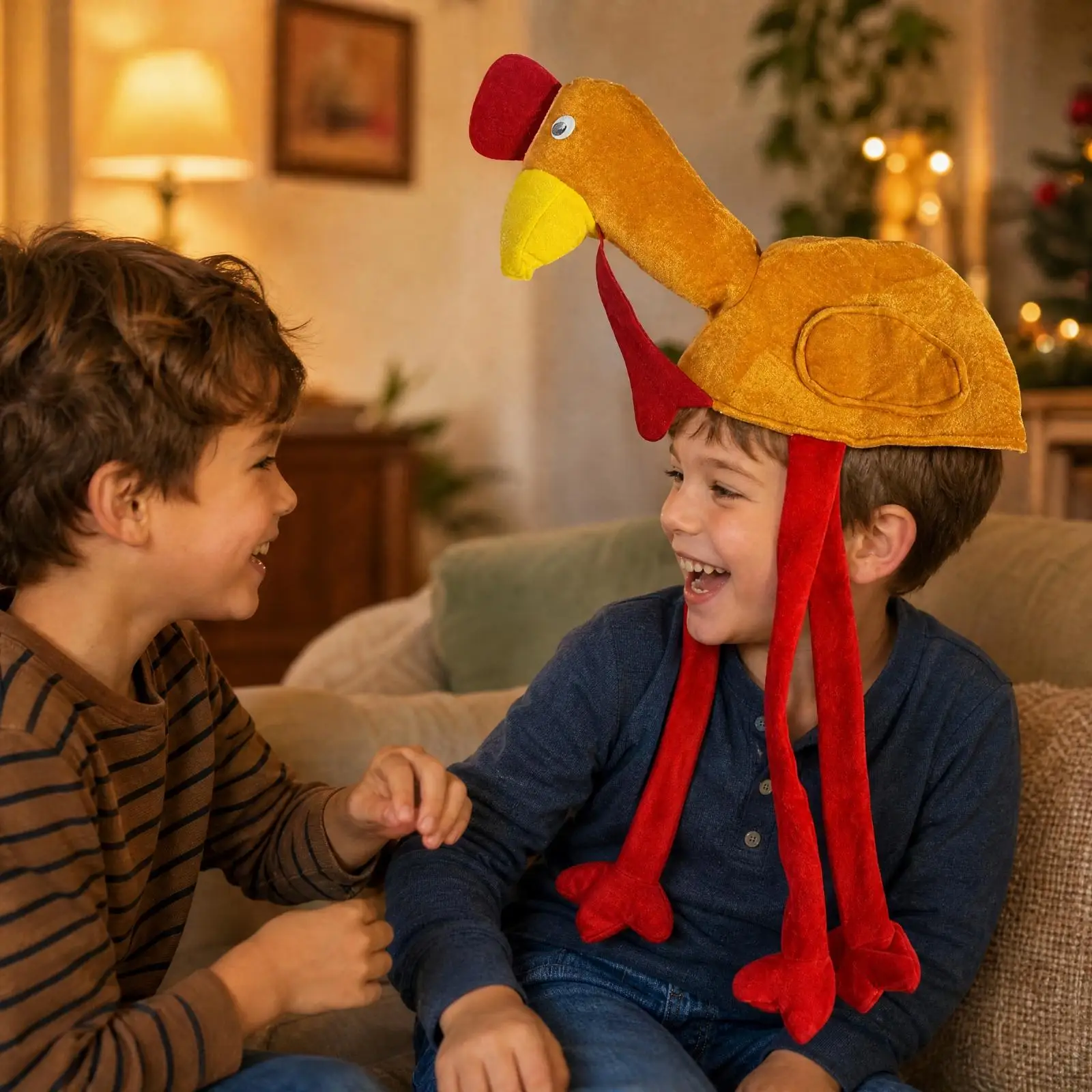 Novelty Felt Turkey Hat for Thanksgiving Holiday Dress Up and Festive Home Decor Highlight Piece