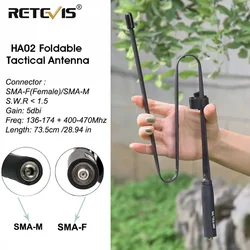 Retevis ha02 faltbare taktische antenne SMA-F/m walkie-talkie antenne für baofeng uv 5r bf888s für quan sheng uv k5 uv k6 uv k58