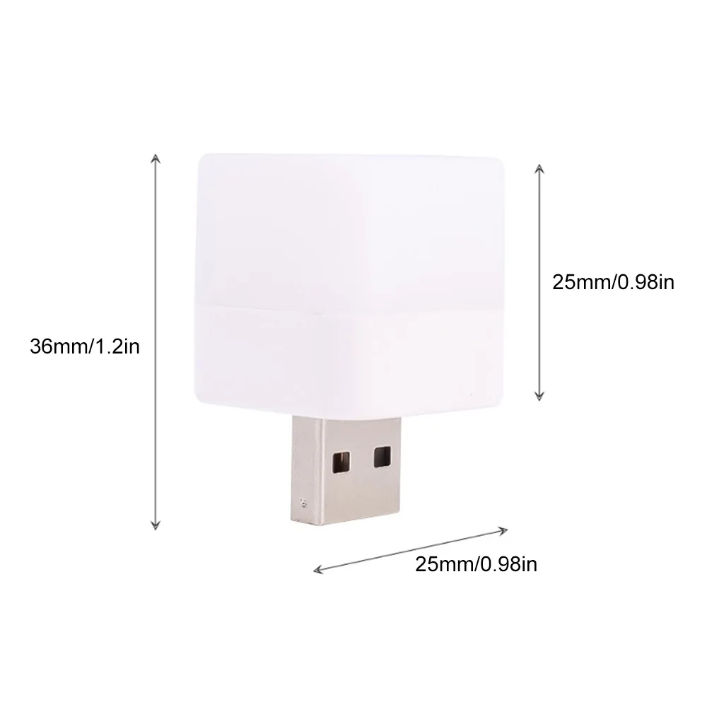 USB Night Light Mini LED Night Light Power Bank Charging Book Lights Small Square Reading Eye Protection Lamps Camp Equipment