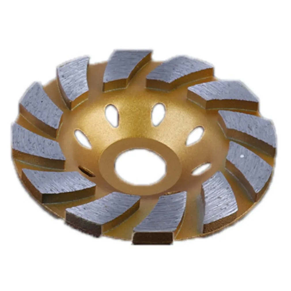 4-Zoll-Betonschleifscheibe 2-Segment-Hochleistungs-Turboreihen-Diamantbecher-Winkels chleif scheibe fรผr Granitstein marmor mauerwerk
