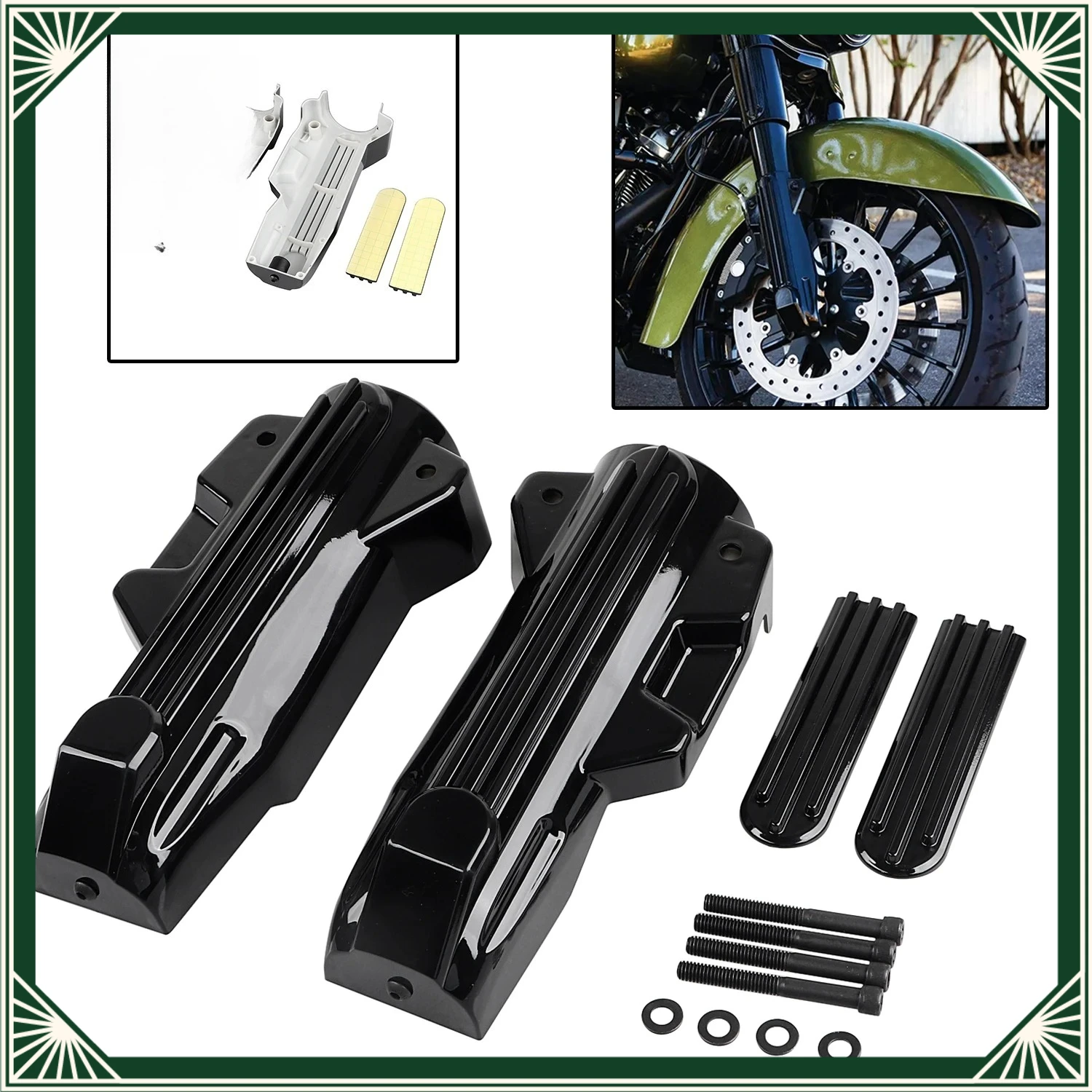 Motorcycle For Harley Touring 2014-2023 Upper Fork Slider Accents Lower Cover Street Road Glide King FLHR FLHX FLHTCU FLHTK