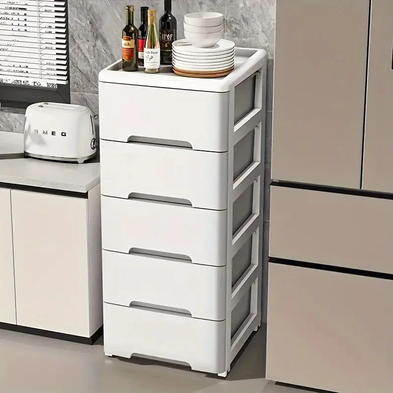 3/4/5/6/7 Layer  Drawer Storage Cabinet Storage Organizer with Wheels Multifunction Dustproof Wardrobe