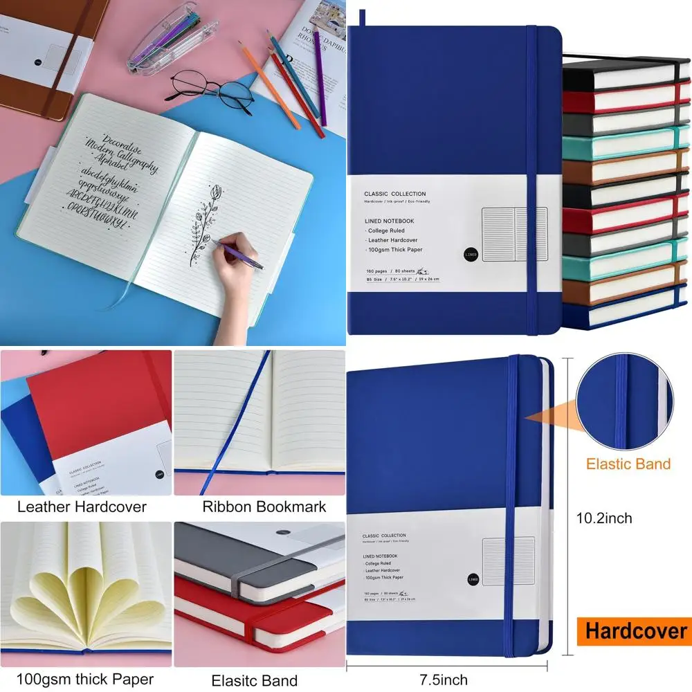 

Набор из 12 журналов B5 College в твердом переплете, плотная бумага размером 10,2 x 7,5, 100 ГМ, многоцветные варианты для письма