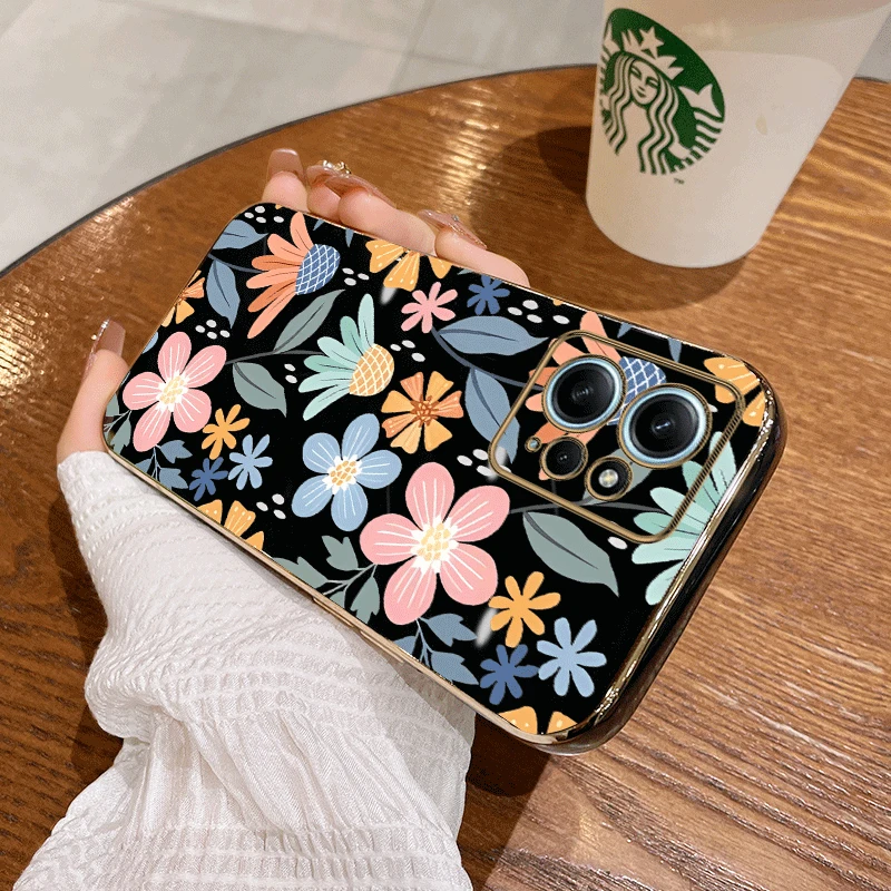 Note 12 Flower Ball Luxury Plating Phone Case For Xiaomi Redmi Note 12 12S 12Pro 12Turbo 12R 13 13Pro 11Pro 11T 11S 10 10S Cover