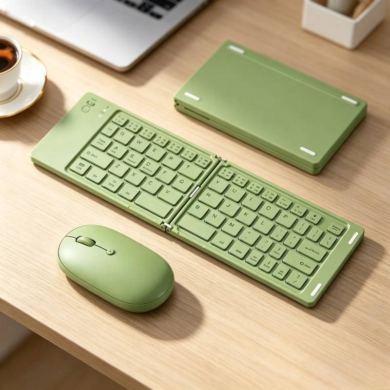Bluetooth Folding Keyboard Mouse Combo Wireless Silent Portable Universal Office Typing