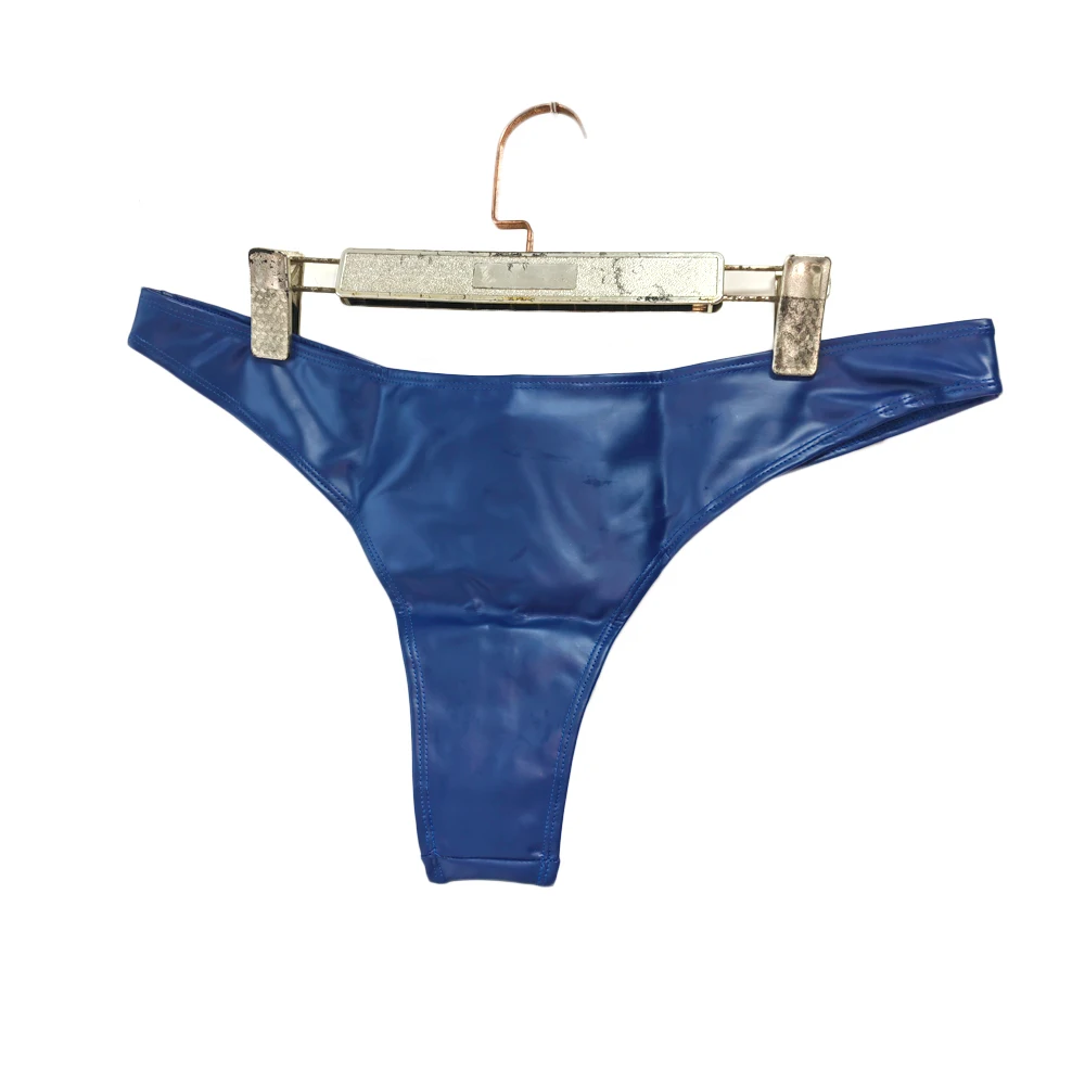 Sexy Women PU Briefs Hot Short Latex PVC Oil Glossy Shiny Low-Rise G-string Panties Micro Thong T-Back Elastic Maid Stage Wear