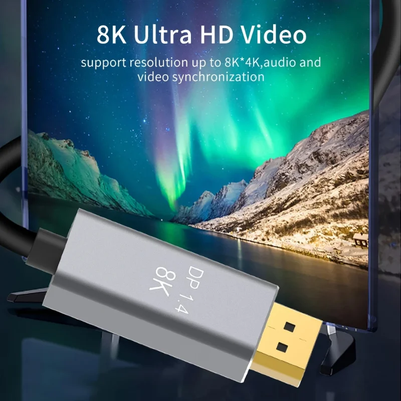 USB C to DisplayPort Cable 8K DP Type C 3.1 to Display port 1.4 Cable Thunderbolt 3 to 8K DP For MacBook Pro Samsung S21 1/2/3m