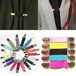 Retro Metal Clip Holder for Women Cardigan Blouse Clips Shirt Collar Elastic Band Sweater Shawl Clips Winter Scarf Clasps