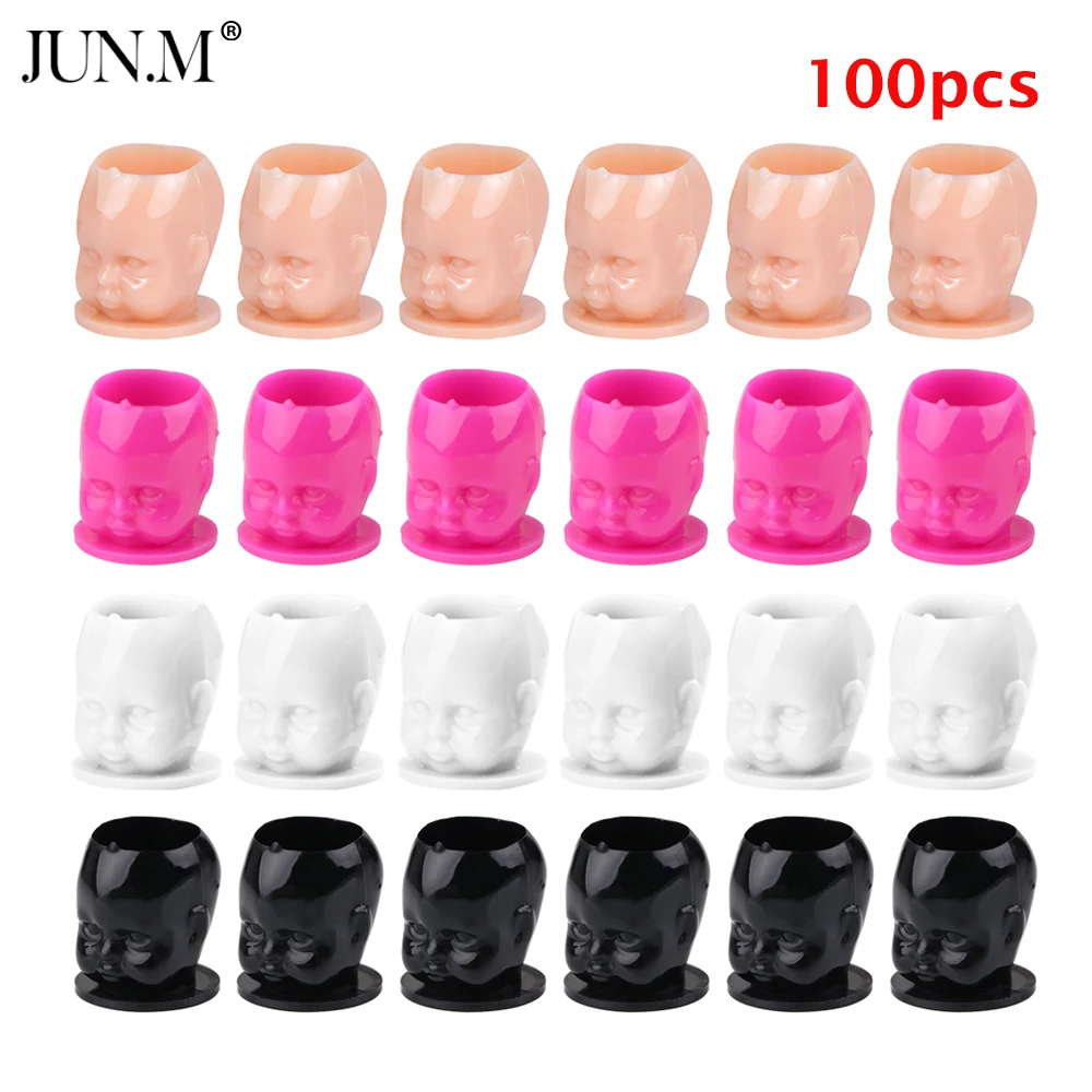 

100 шт. одноразовые татуировки, череп, кукольные чернила, чашки, цветная чашка, держатель для пигмента для перманентного макияжа, контейнер, крышка, аксессуары для татуировки