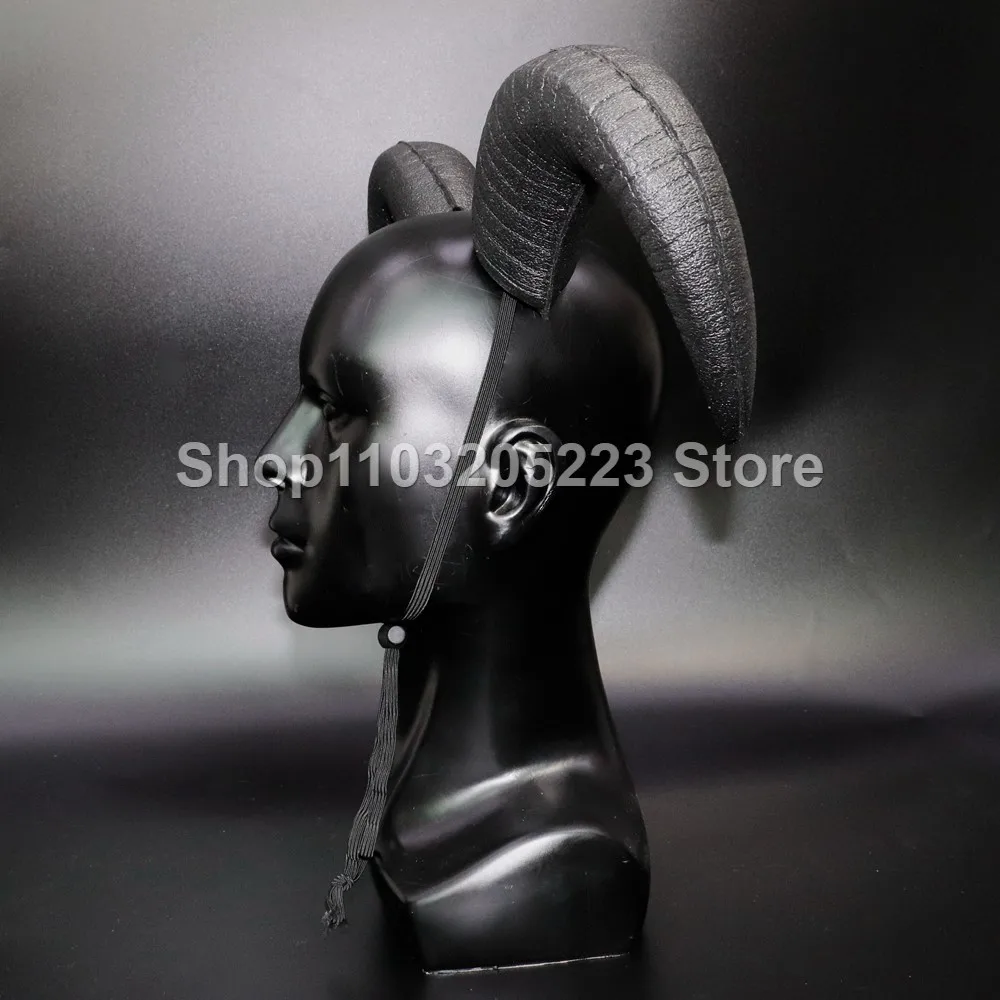 Halloween Gothic Black Horn Headpiece, Viking Warrior Dress up Prop Ram Horn Headband, Magic Horn Headpiece for Children