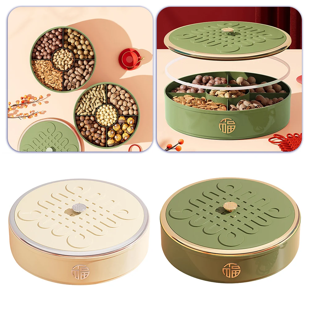 

4-in-1 Snack Tray with Removable Bowls & Lid, Food Grade Serving Platter for Party Movie Night, Large Capacity