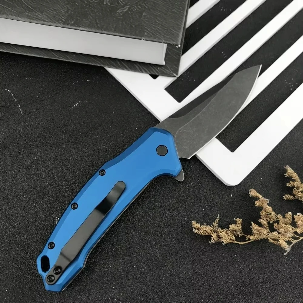 1776 Blue Folding Knife 8Cr13Mov Steel Blade Aluminum Alloy Handle Outdoor Camping Wild Fishing Survival Obstacle Clearing Tool