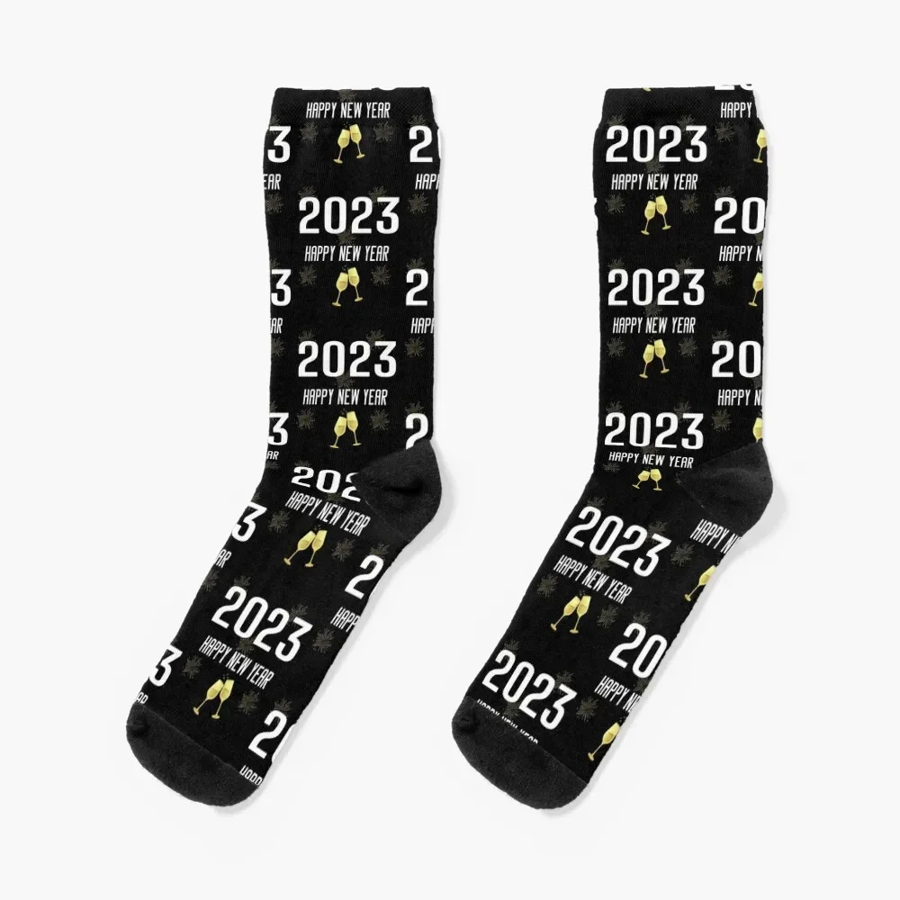 Happy New Year 2023 New Years Eve Party Countdown Socks winter floral Rugby gifts Woman Socks Men's