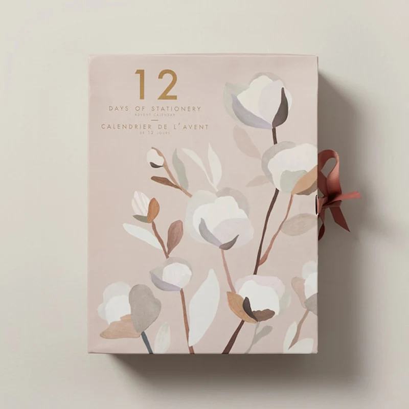 Customized queryFactory Custom 12 Day Cardboard Empty Makeup Box with logo for Advent Calendar Gift Boxes