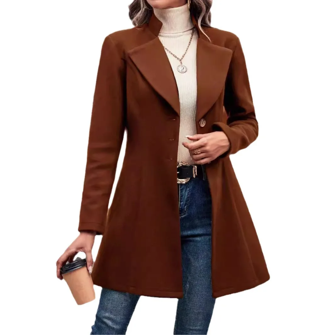 

FigureFlattering Jacket Tailored Lapel WoolBlend Jacket Autumnal WarmLayer Stylish Jacket Sophisticated Timeless Chic Coat