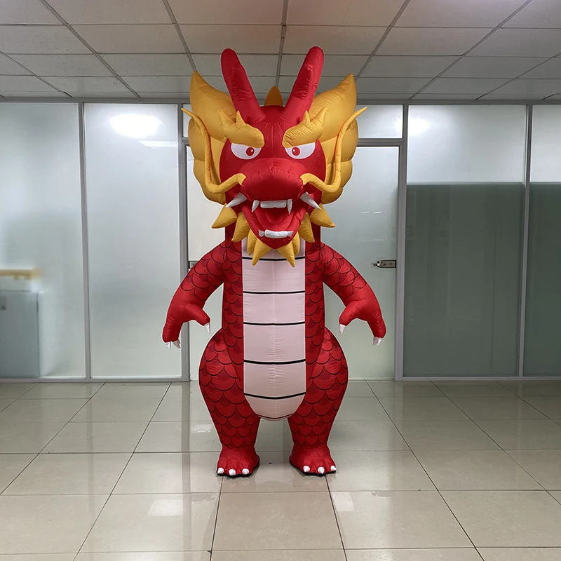 Festival Cartoon Customized Inflatable Dragon Mascot Exquisite Inflatable Walking Dragon Costume for Advertising