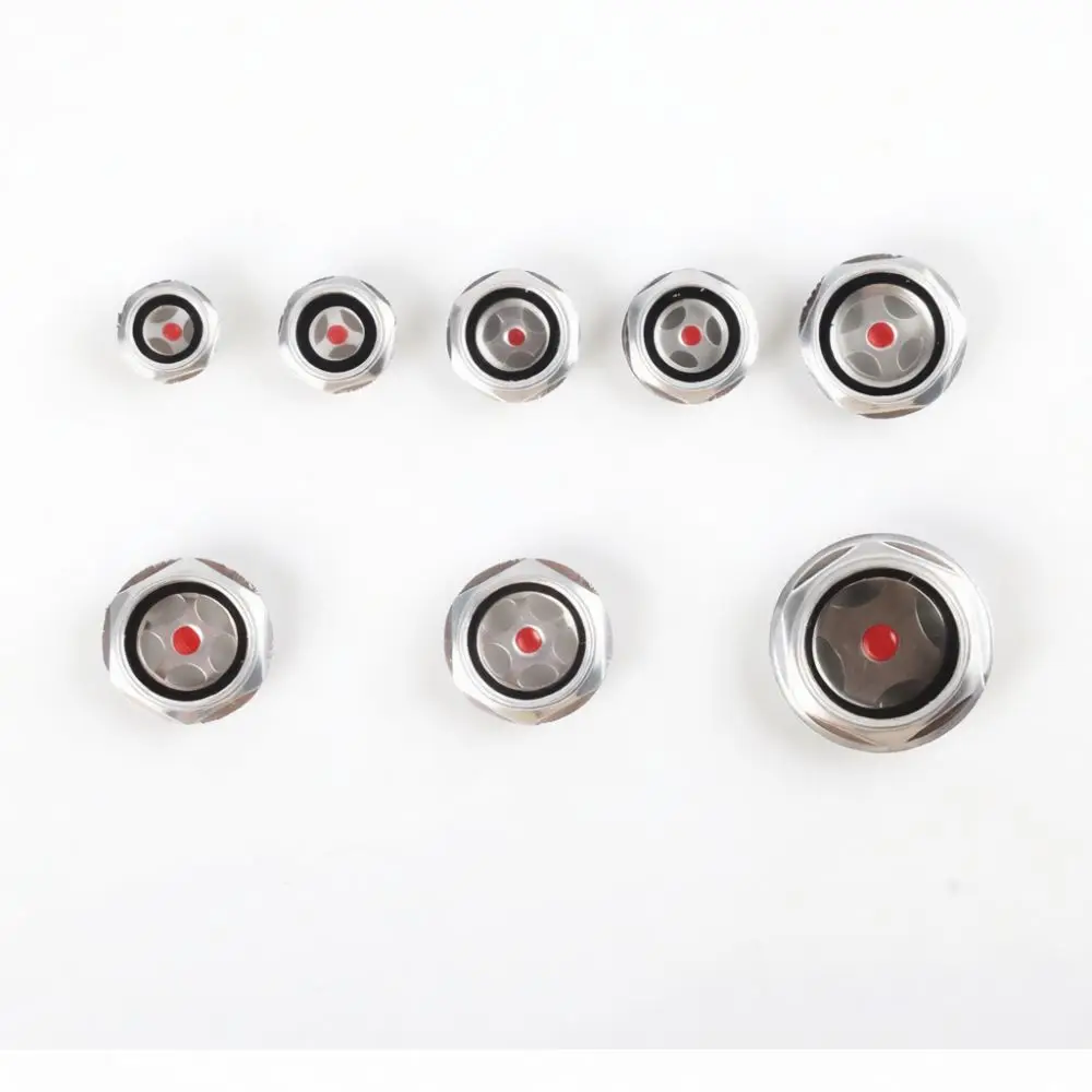 Round Lubrication Sight Glass Aluminum Port Gearbox Air Compressor Oil Level Monitor Inspection Maintenance Tool Accessory