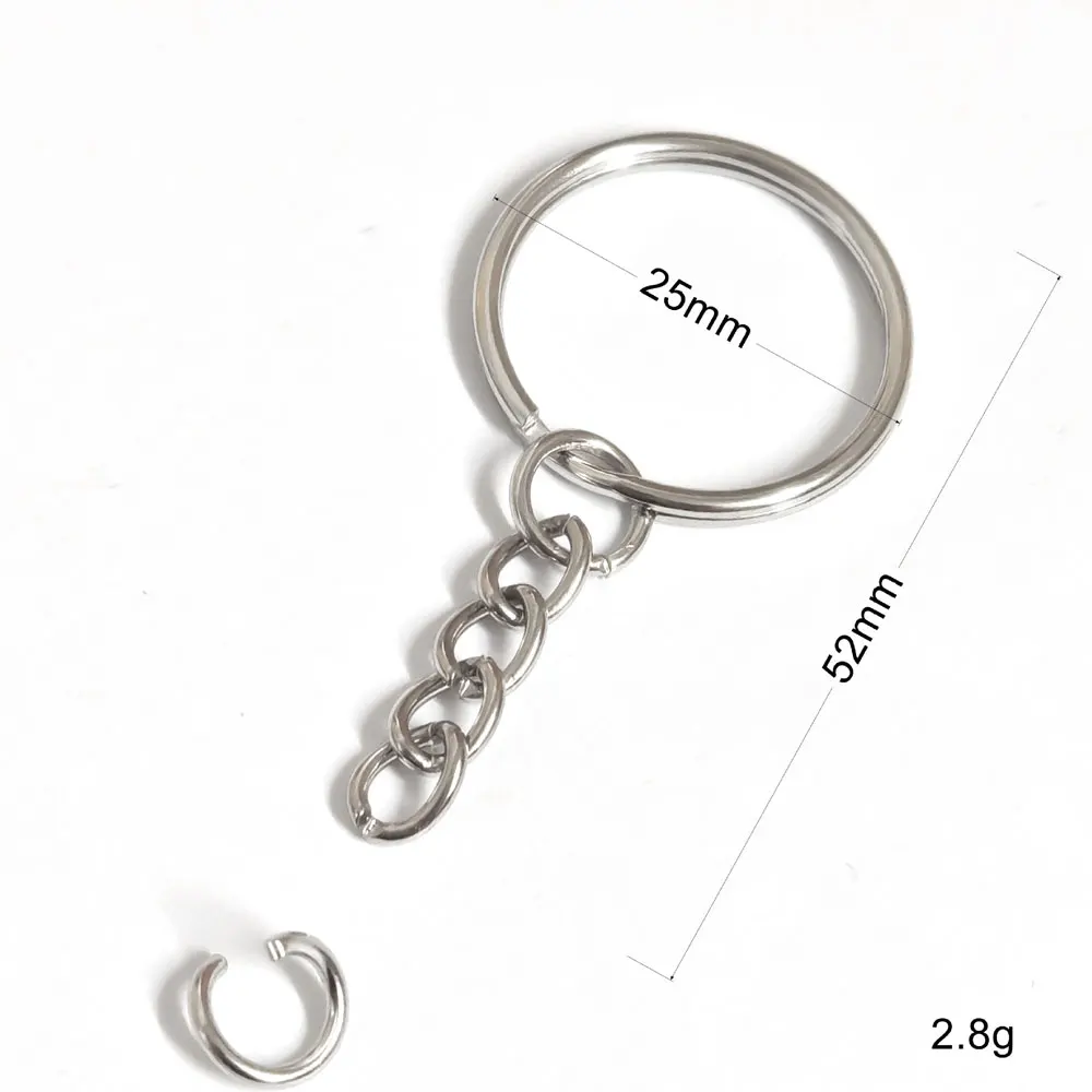 20/50pcs Silver Color Metal Blank Keyring Keychain Split Ring Keyfob Key Holder Rings DIY Findings Making Keychain Accessories ﻿